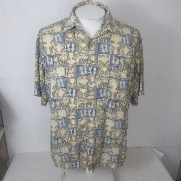Campia Moda vintage Men Hawaiian camp shirt p2p 24 L aloha luau tropical rayon - Picture 3 of 9